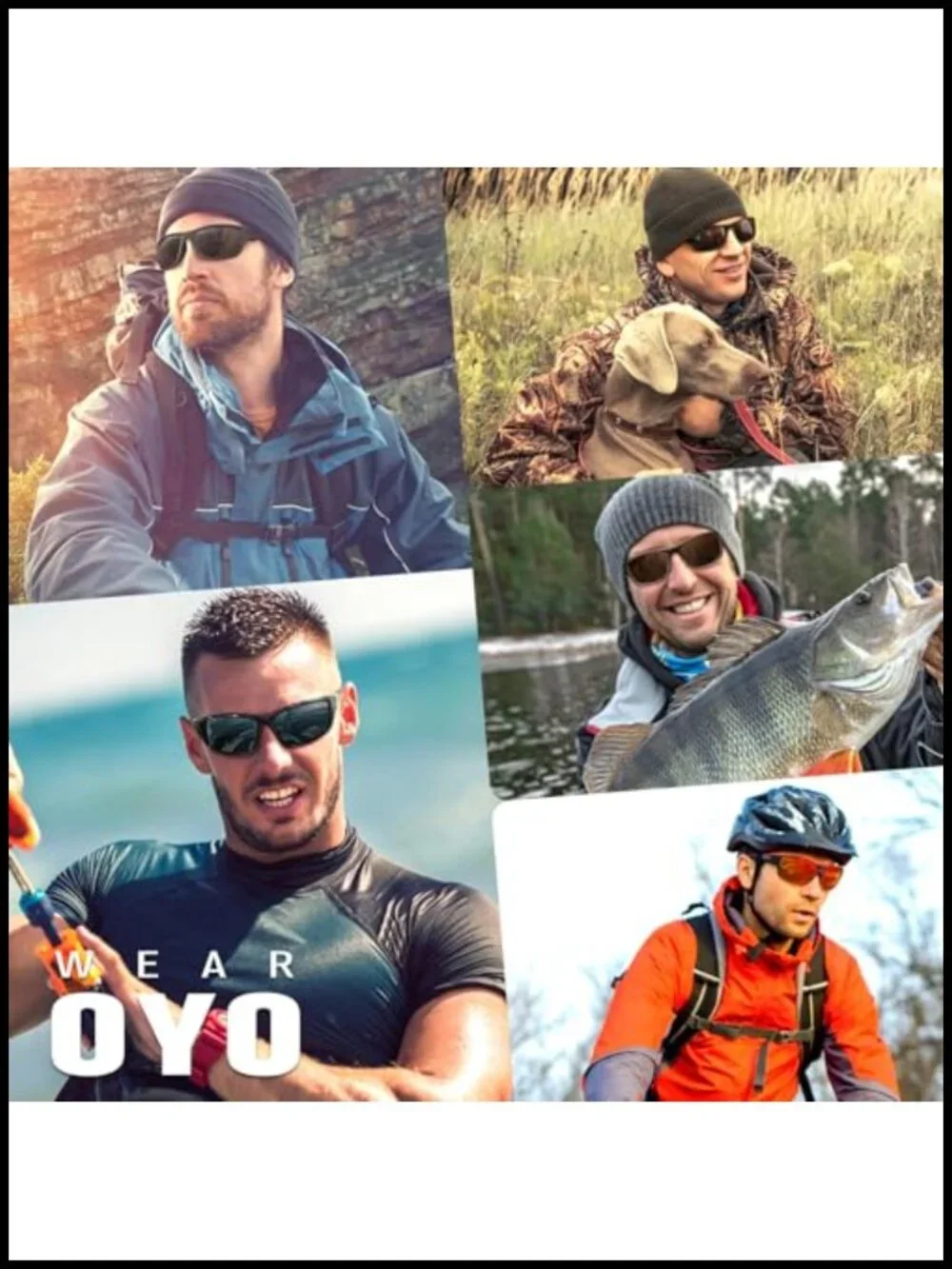 Polarized Sports Sunglasses UV400 Protection Rectangular Goggles Fishing Driving